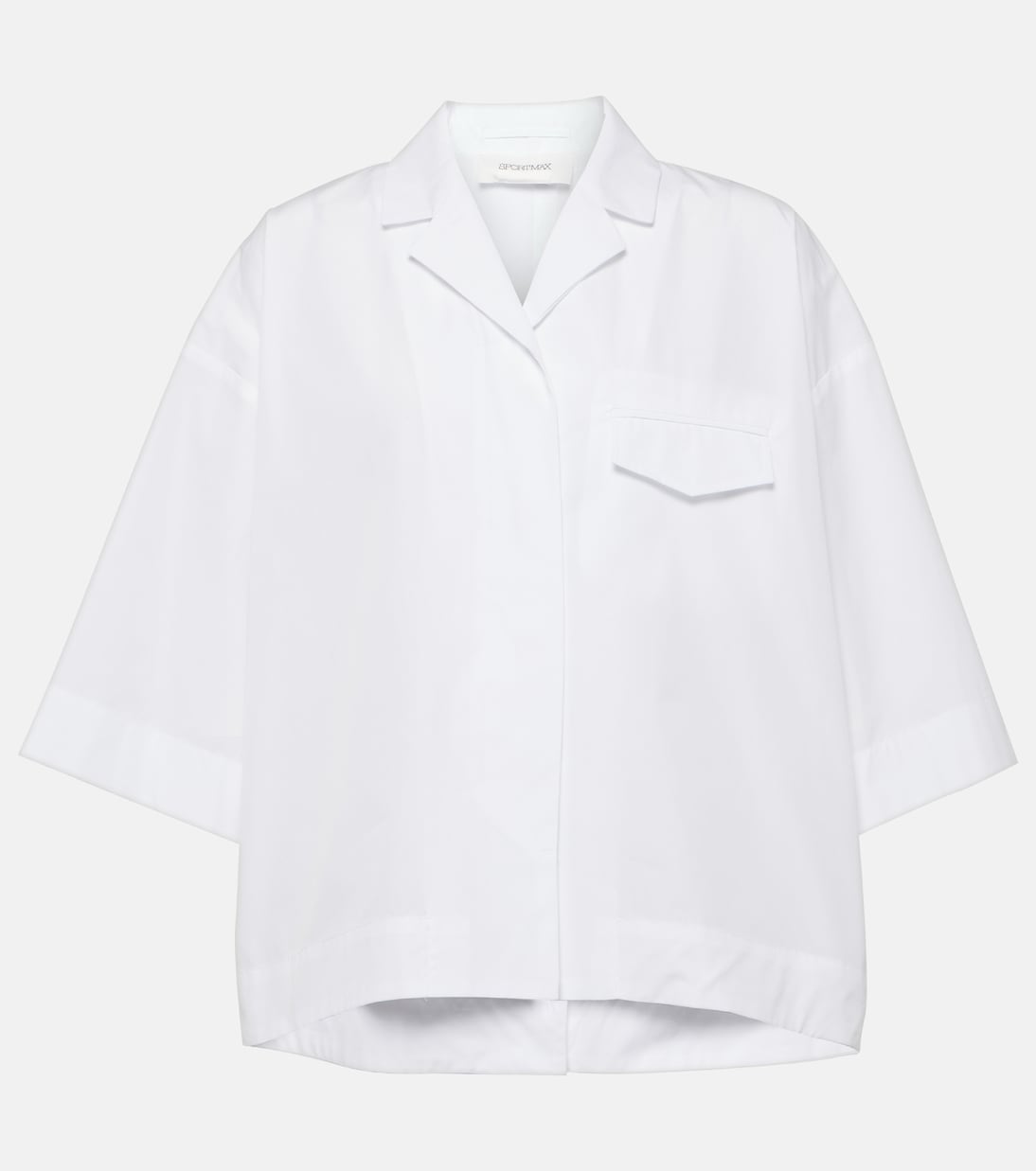Рубашка оверсайз из хлопка parole Sportmax, белый рубашка оверсайз из хлопка