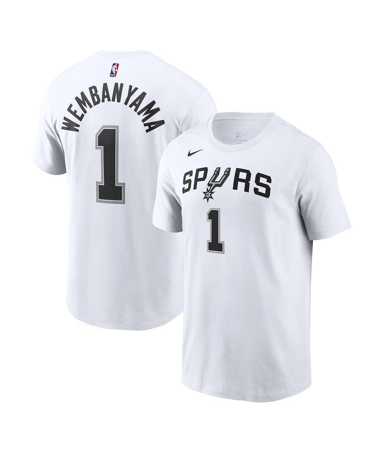 Мужская белая футболка Victor Wembanyama San Antonio Spurs с именем и номером драфта НБА 2023 года Nike