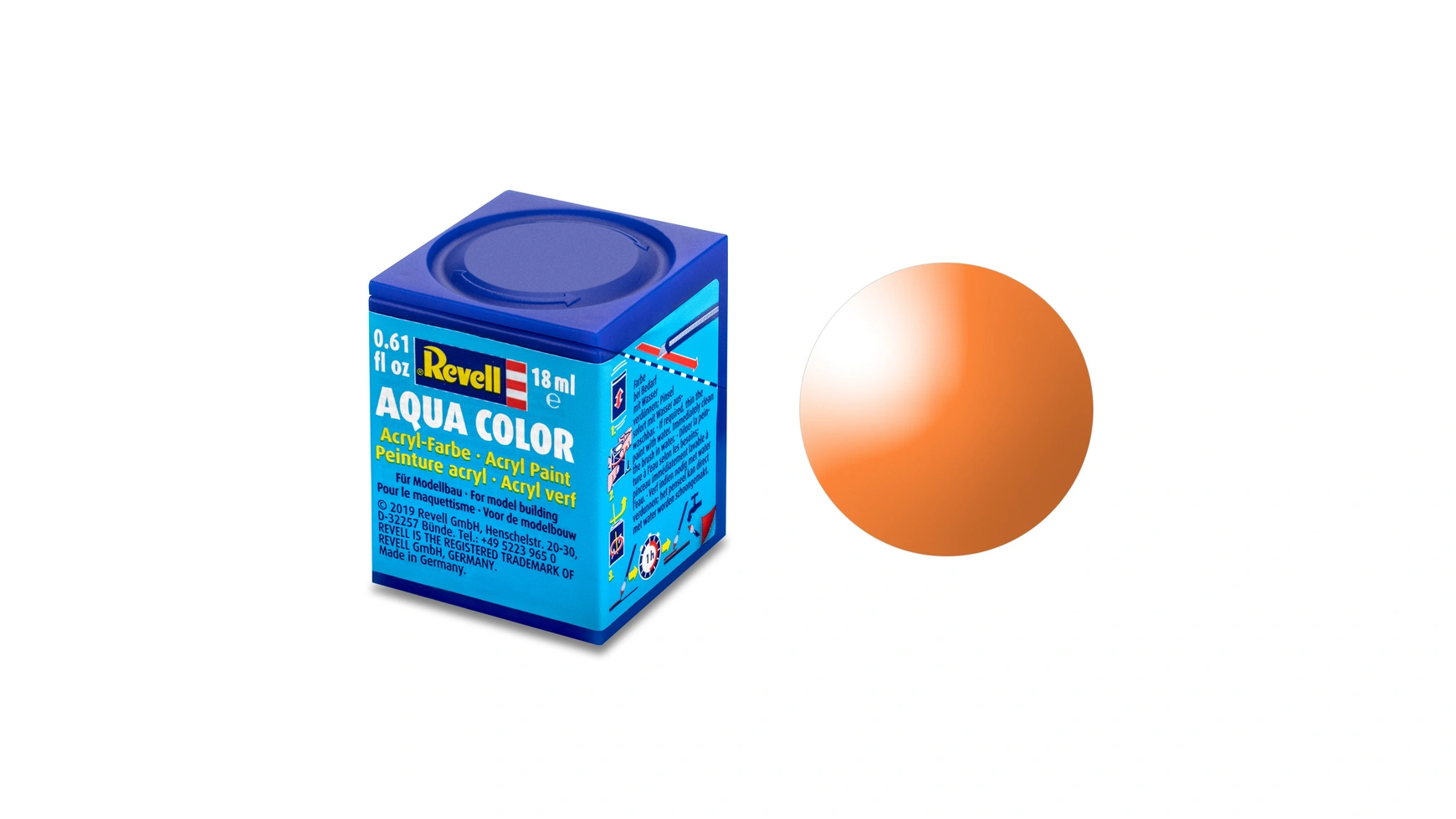 Revell Aqua Color Orange, прозрачный, 18 мл revell цветная смесь aqua 100 мл