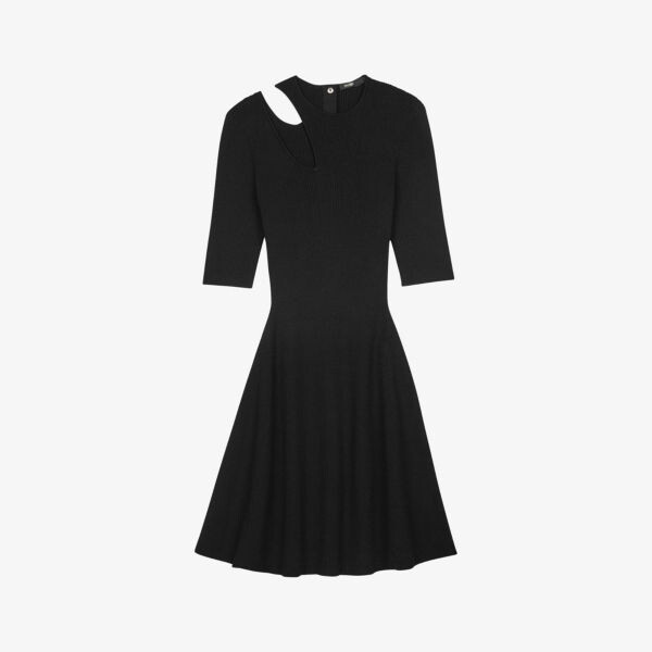 

Платье мини Riviana с вырезами эластичной вязки Maje, цвет noir / gris