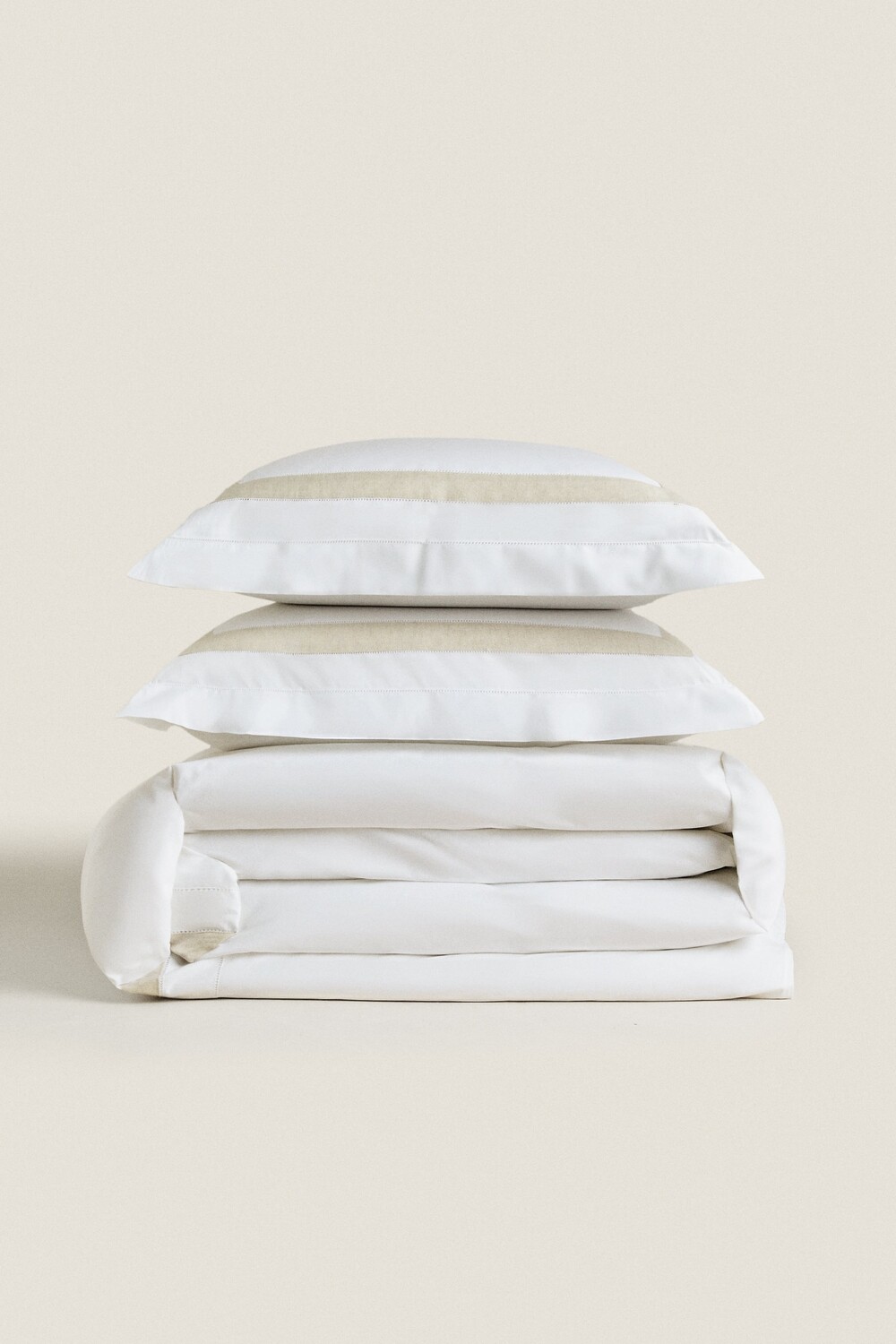 

Пододеяльник с льняной каймой Zara, белый