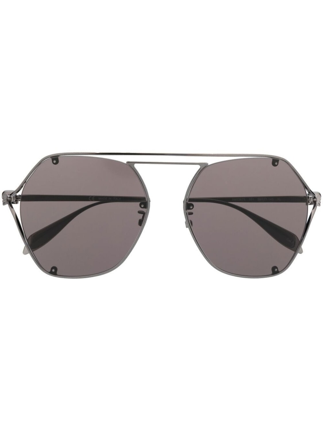 

Alexander McQueen Eyewear солнцезащитные очки-авиаторы Skull, черный