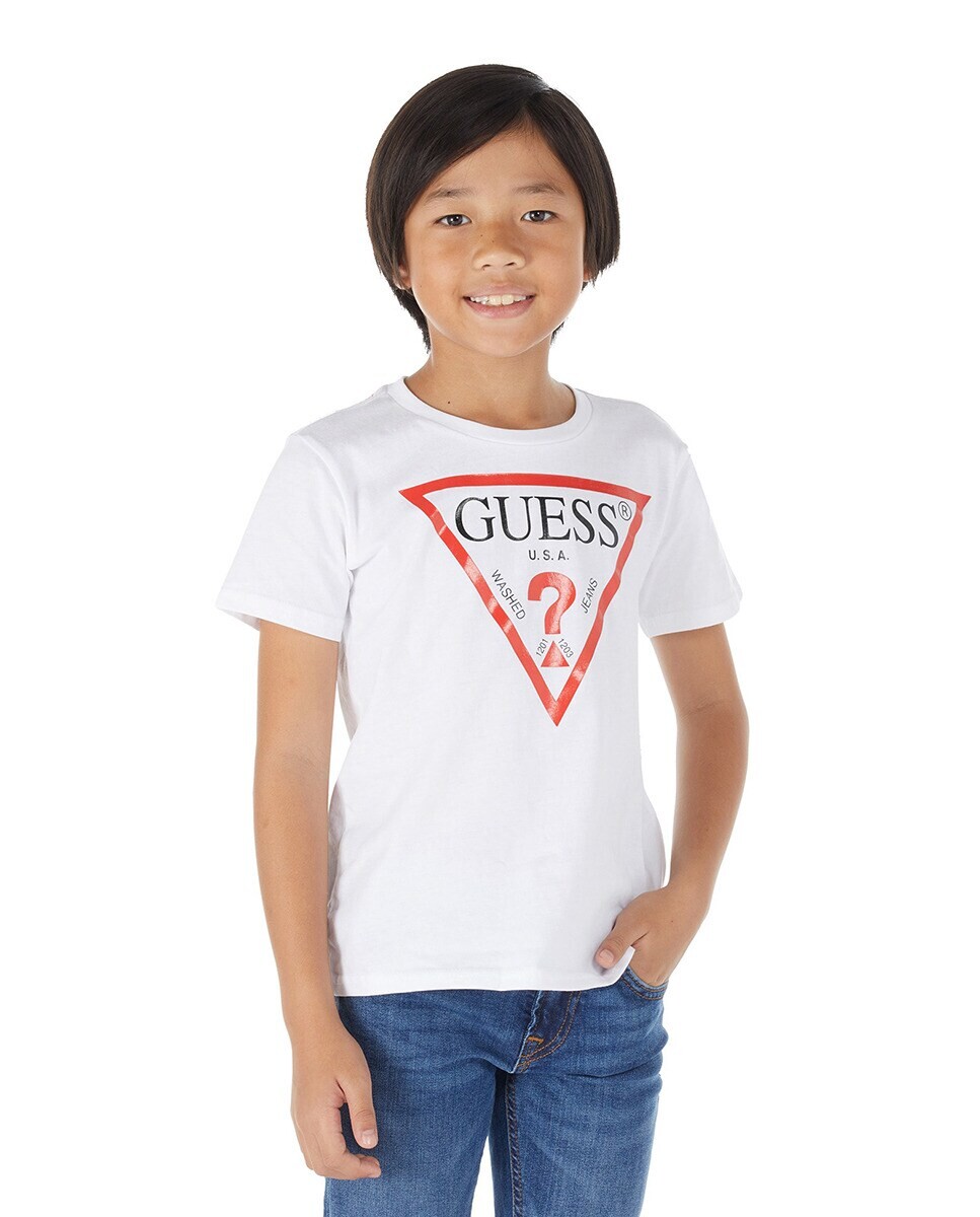 

Футболка с треугольным логотипом для мальчика Guess, белый