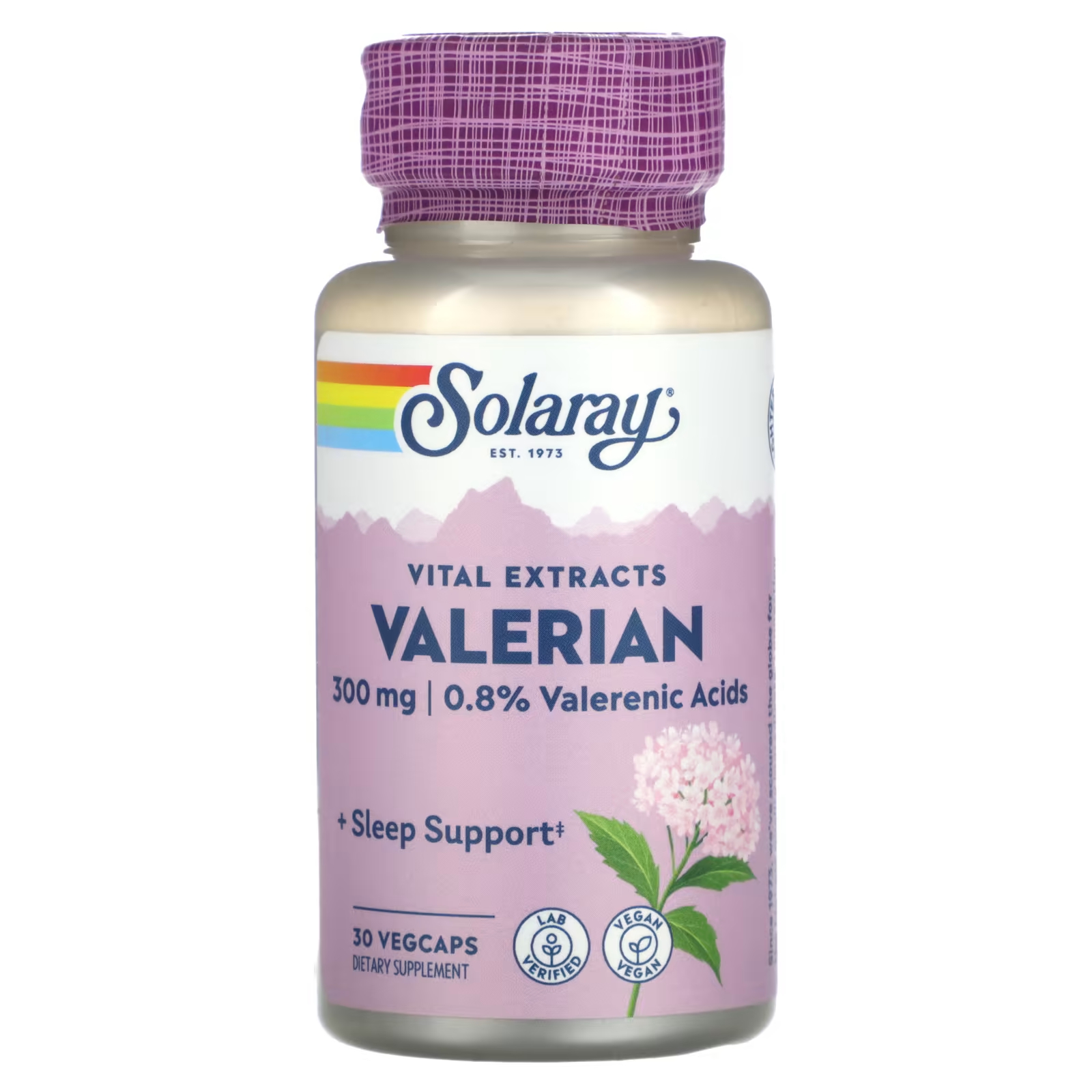 Валериана Solaray Vital Extracts 300 мг, 30 растительных капсул solaray vital extracts maca 300 мг 60 растительных капсул