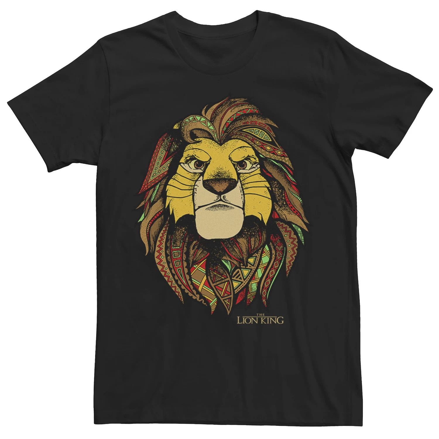 Мужская красочная футболка Disney The Lion King с геометрическим рисунком Simba