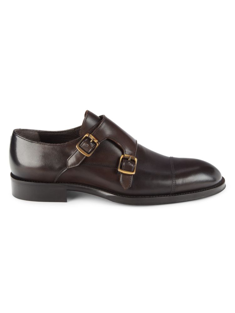 Кожаные туфли монки Carl с двойным ремешком Bruno Magli, коричневый