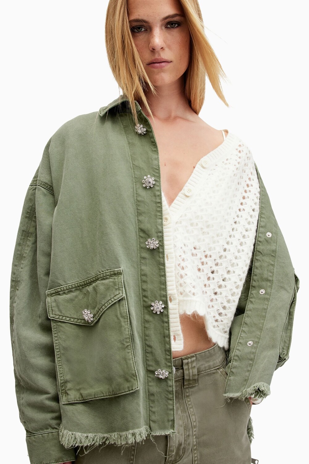 

Всесвятой hettie shacket All Saints, зеленый