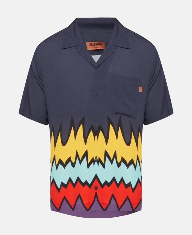 

Рубашка с короткими рукавами – повседневный крой Missoni, темно-синий