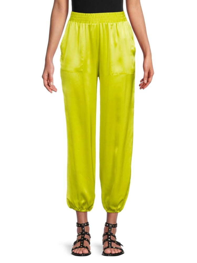 

Однотонные шелковые брюки Nsf, цвет Chartreuse Yellow