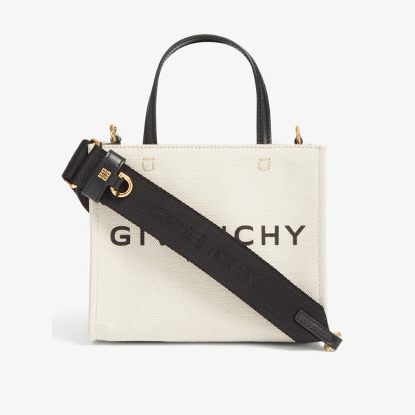 Миниатюрная сумка-тоут из холщовой ткани с логотипом Givenchy, черный цена и фото