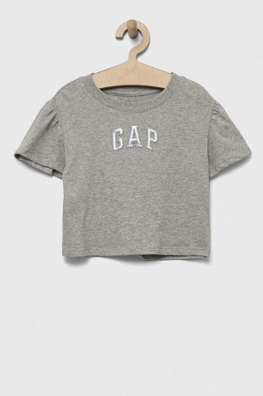 Детская хлопковая футболка GAP, серый