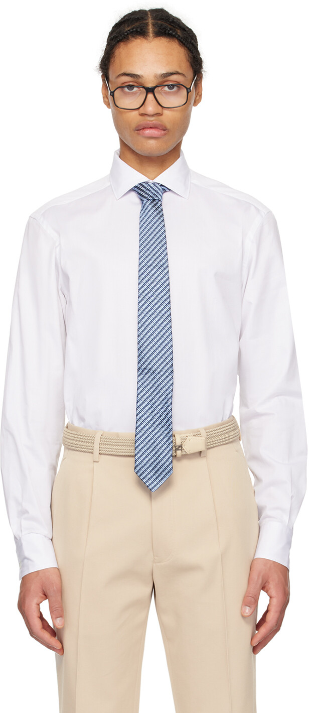 

Белая рубашка на пуговицах Zegna, цвет White