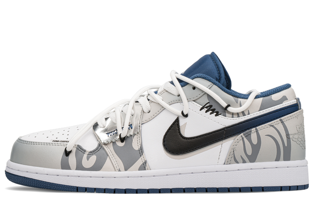 

Кроссовки Air Jordan 1 Vintage Basketball Shoes Men Low-top Gray/Blue, синий