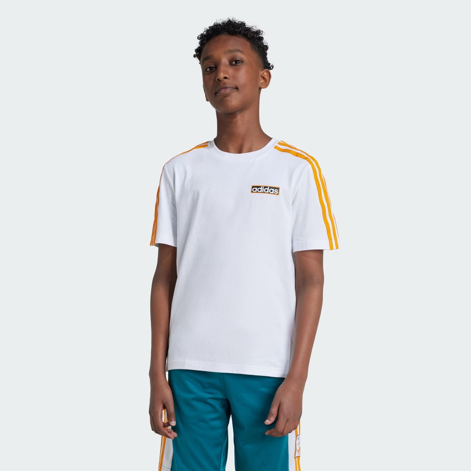 

Футболка Детская Adidas, цвет White/Eqt Orange