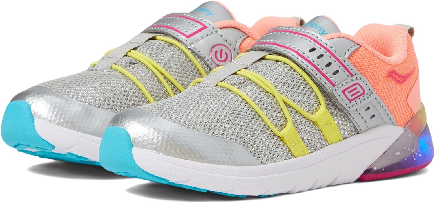 

Кроссовки Flash Glow 2.0 Saucony Kids, цвет Silver/Multi