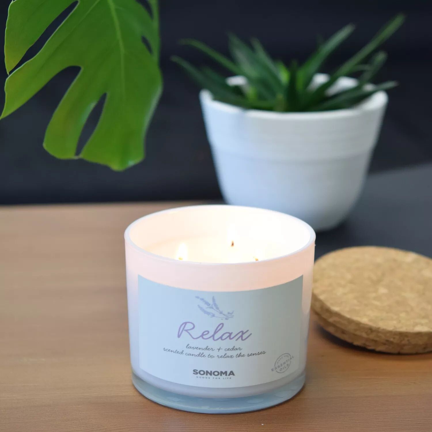 

Sonoma Goods For Life Spa Relax, банка для свечей с 3 фитилями