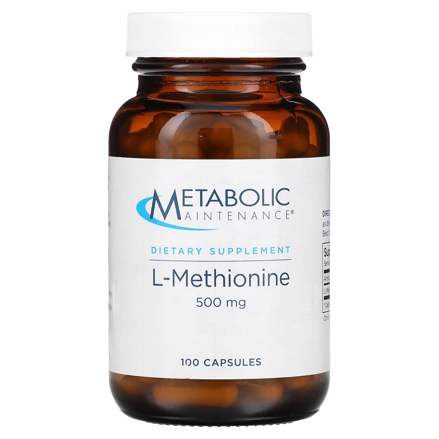 

L-метионин, 500 мг, 100 капсул, Metabolic Maintenance