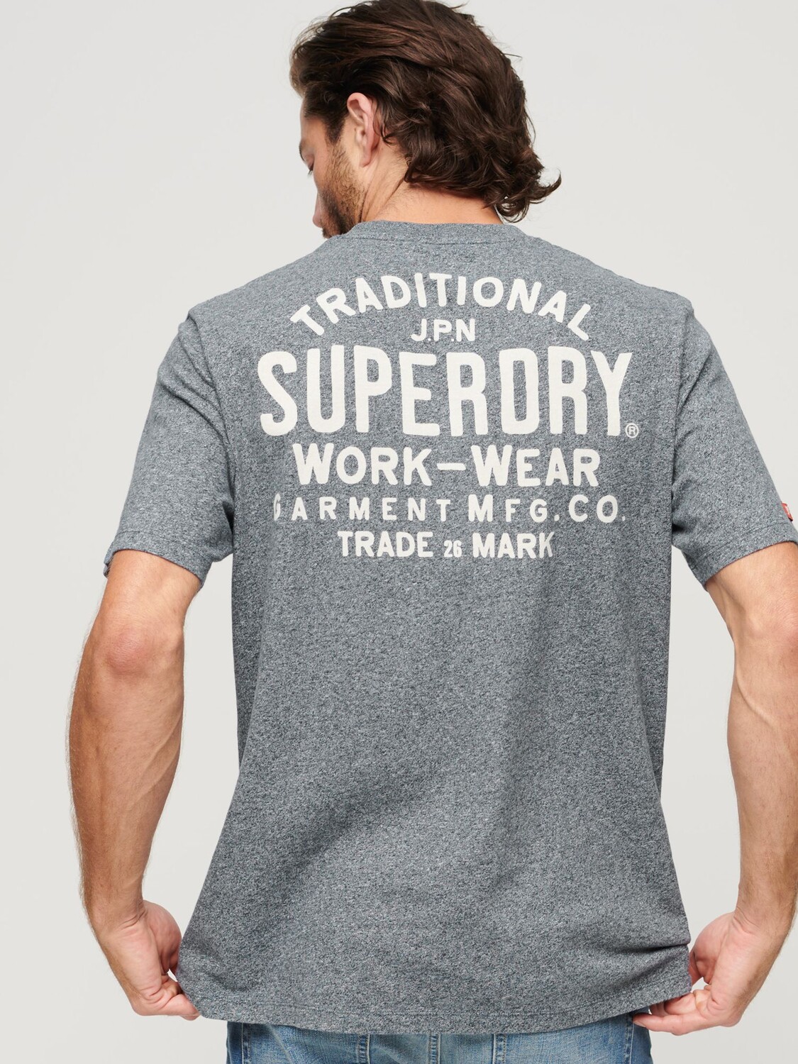 

Футболка с рисунком на груди Superdry, матовая темно-синяя крошка, Синий