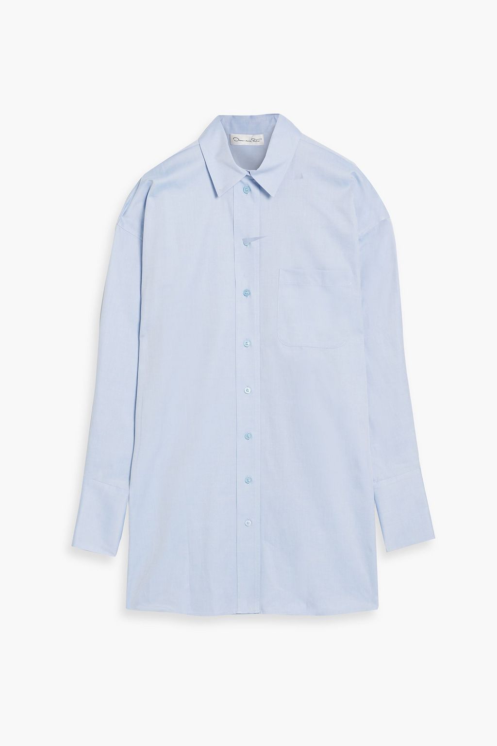 Рубашка оверсайз из хлопкового твила OSCAR DE LA RENTA, синий рубашка оверсайз из твила