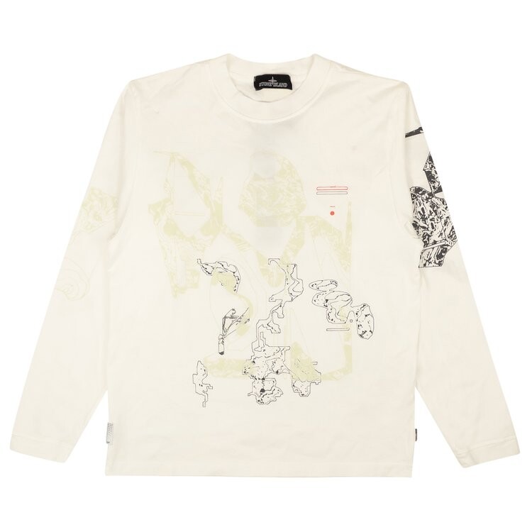 

Футболка Stone Island Abstract Print Long-Sleeve 'White', белый