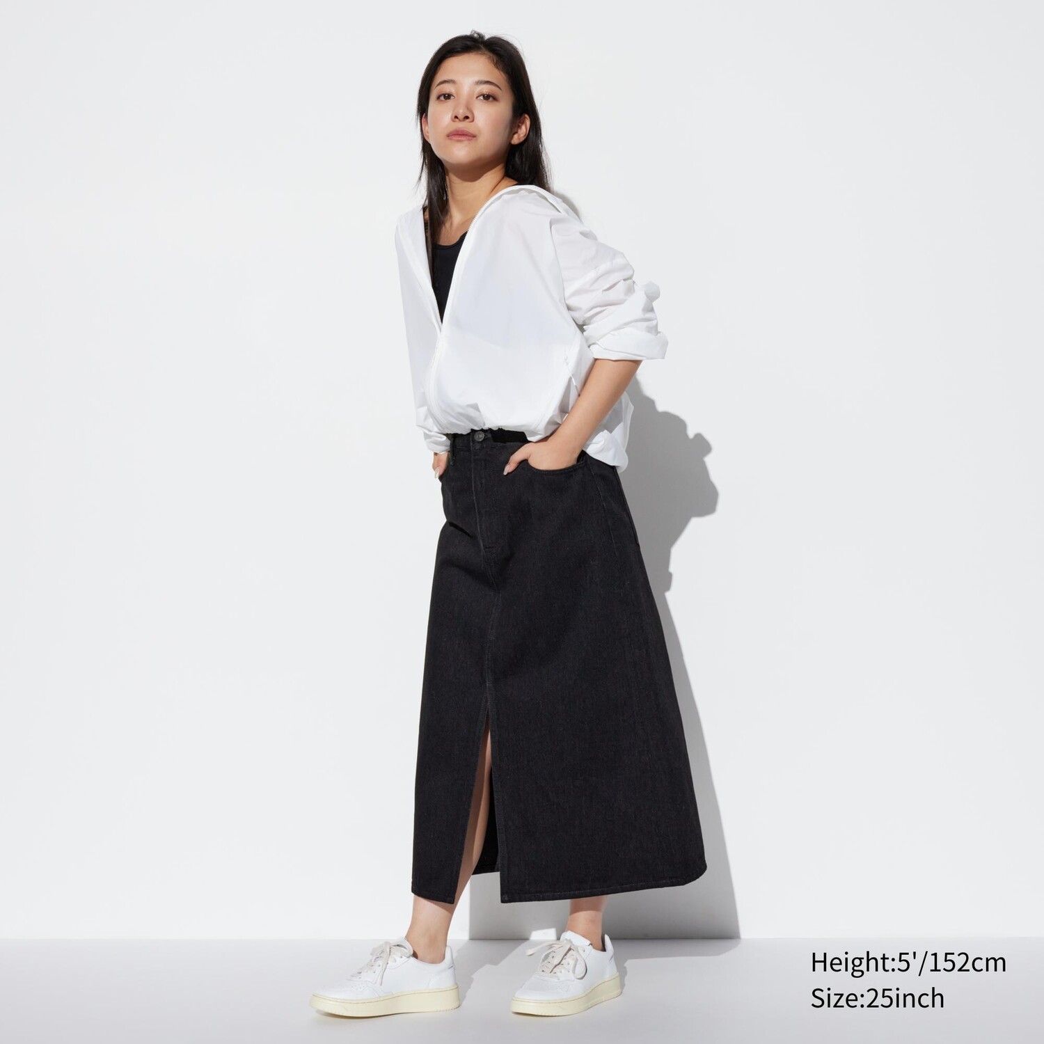 

Джинсовая юбка миди (короткая) UNIQLO, темно-серый