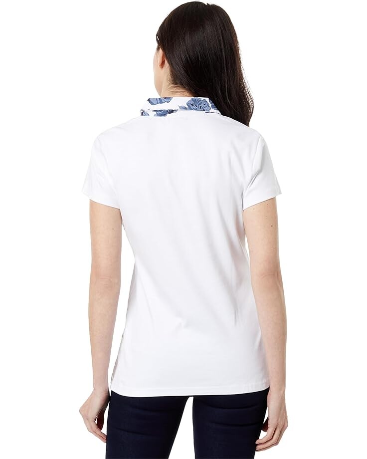 

Поло U.S. POLO ASSN. Split-Neck Rose Print Polo Shirt, белый