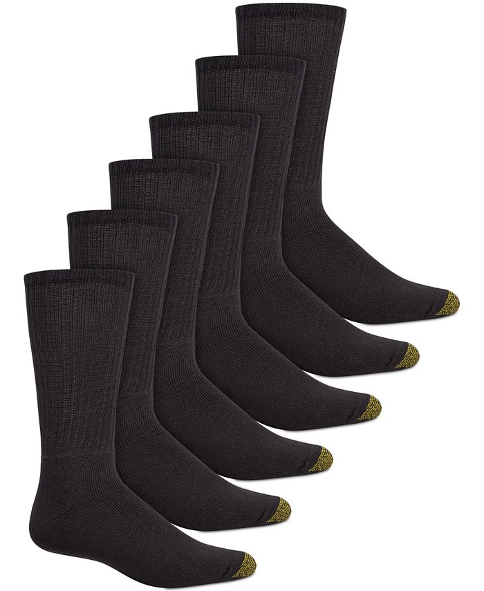 Набор из 6 повседневных мужских носков Харрингтон Gold Toe, черный