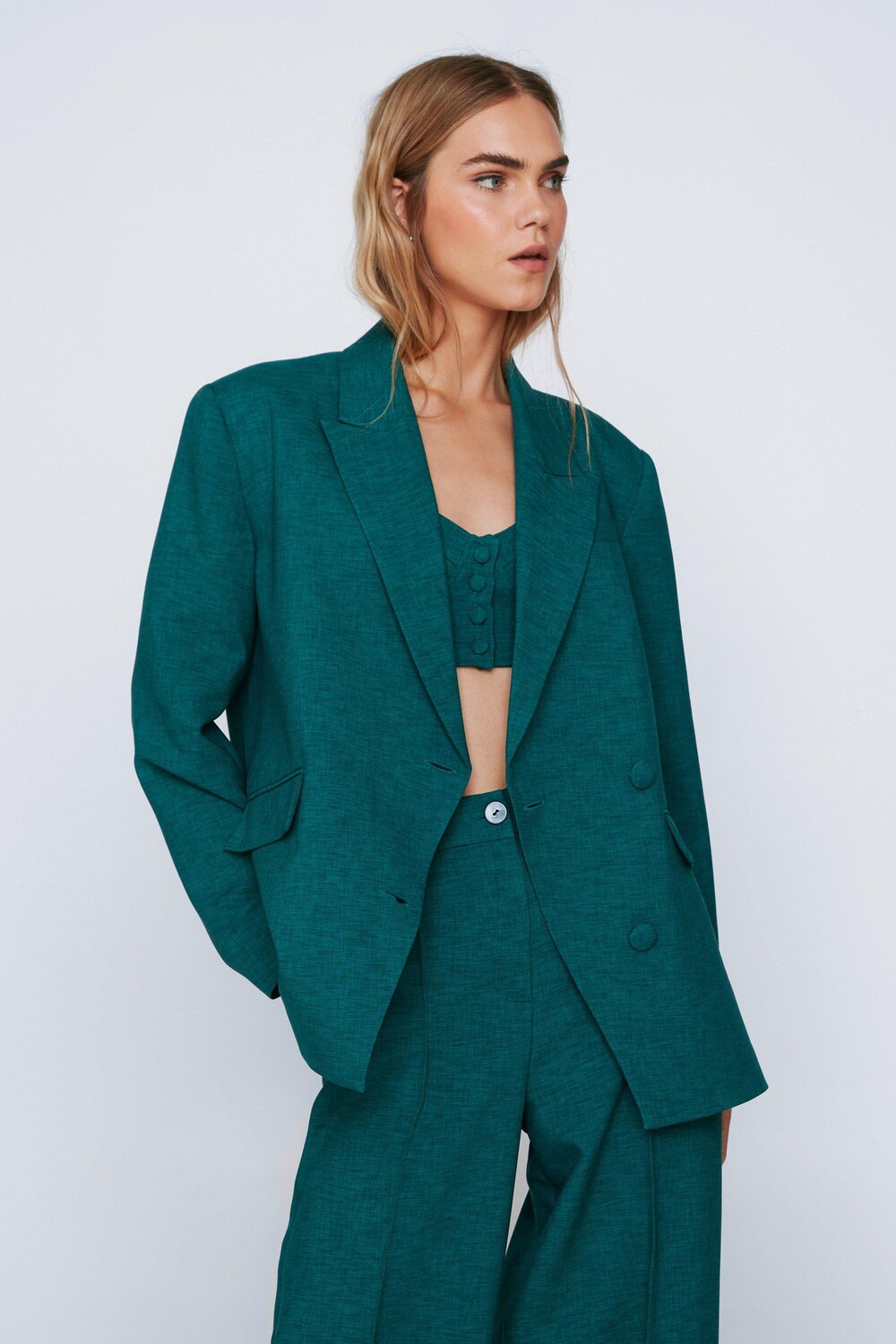 

Однобортный пиджак асимметричного тона Nasty Gal, зеленый