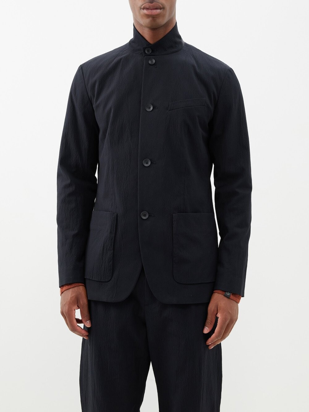 

Однобортный пиджак из жатого хлопка linden Rag & Bone, черный