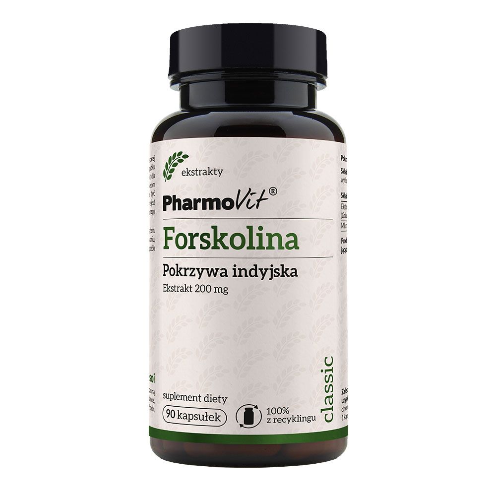 Препарат, способствующий сжиганию жира Pharmovit Forskolina Pokrzywa Indyjska 200 mg, 90 шт