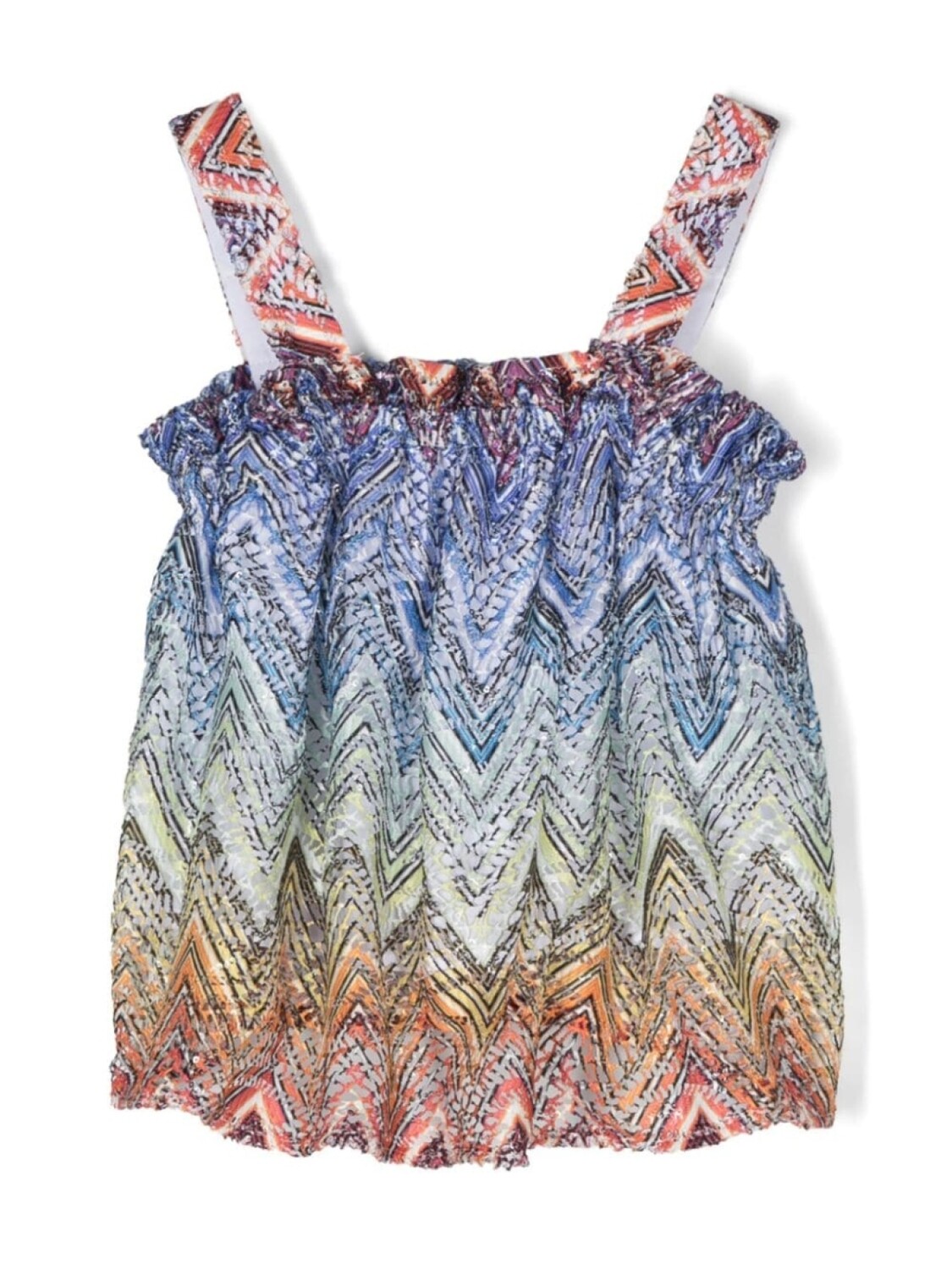

Missoni Kids расклешенный топ с узором зигзаг, синий