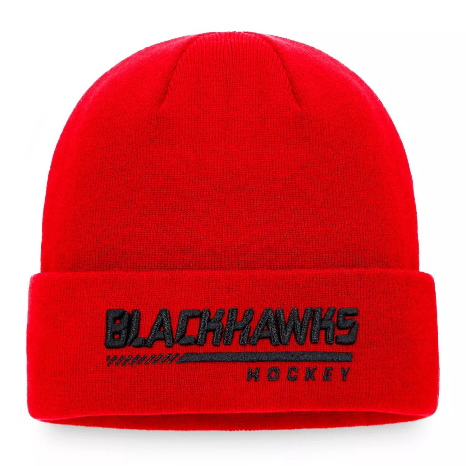 

Мужская красная мужская вязаная шапка Fanatics с манжетами для раздевалки Chicago Blackhawks Authentic Pro