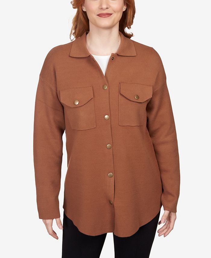 Однотонная куртка-рубашка Petite Shaket Ruby Rd., коричневый