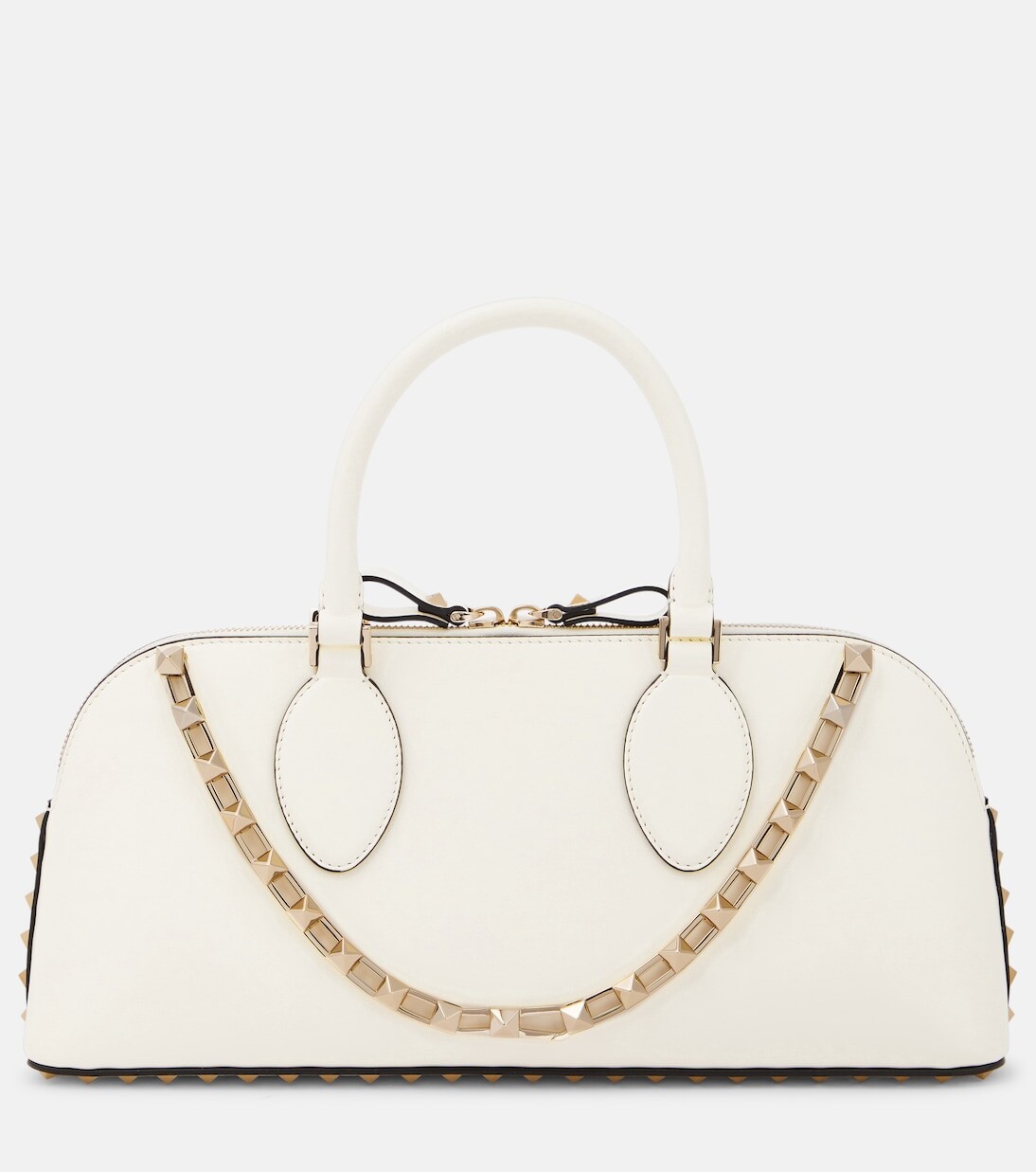 

Кожаная сумка-тоут rockstud среднего размера Valentino Garavani, белый