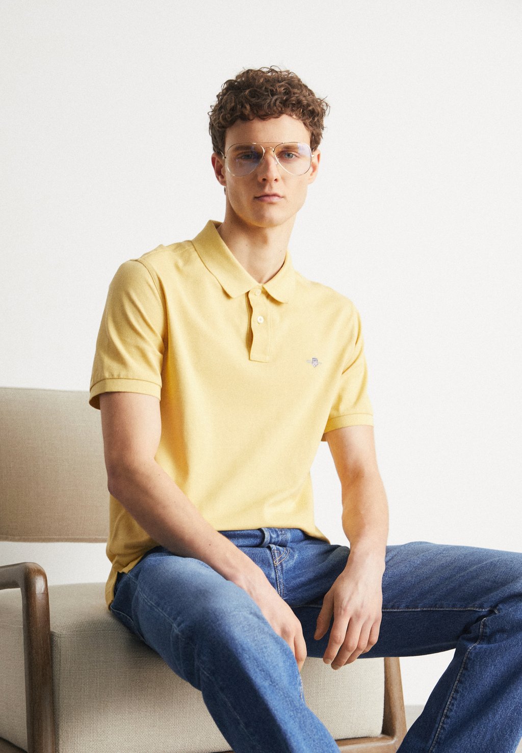 Рубашка-поло SHIELD GANT, цвет dusty yellow