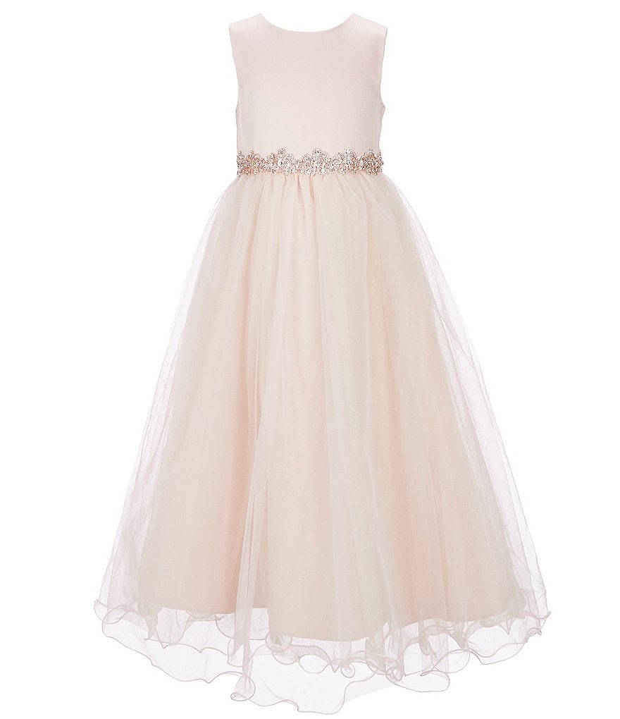Бальное платье из атласа/сетки Chantilly Place Little Girls 2T-6X, розовый