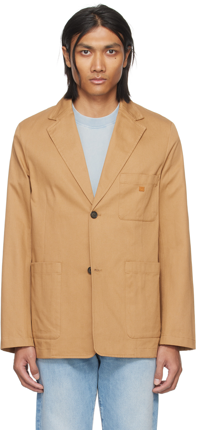 блейзер р 50 цвет коричневый Светло-коричневый пиджак с накладными карманами Acne Studios