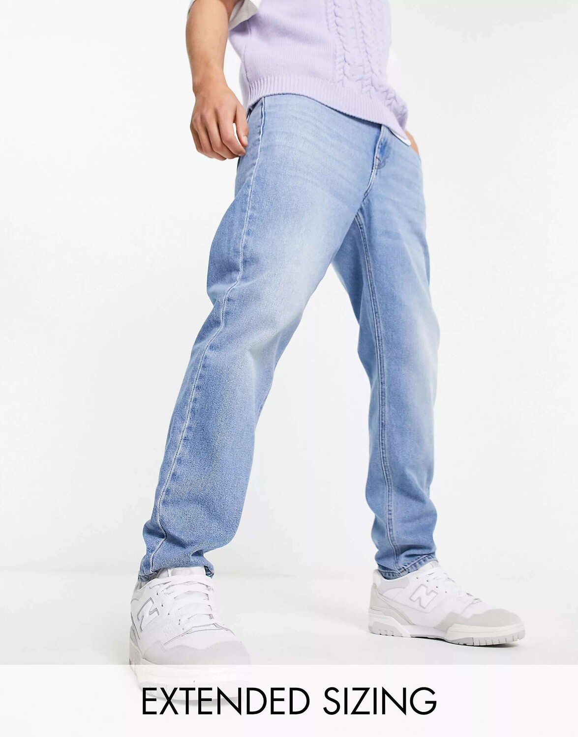 

Светло-голубые классические жесткие джинсы ASOS