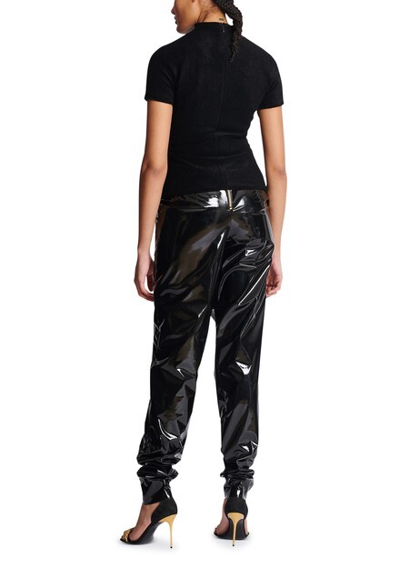 

Бархатный топ из джерси Balmain, черный