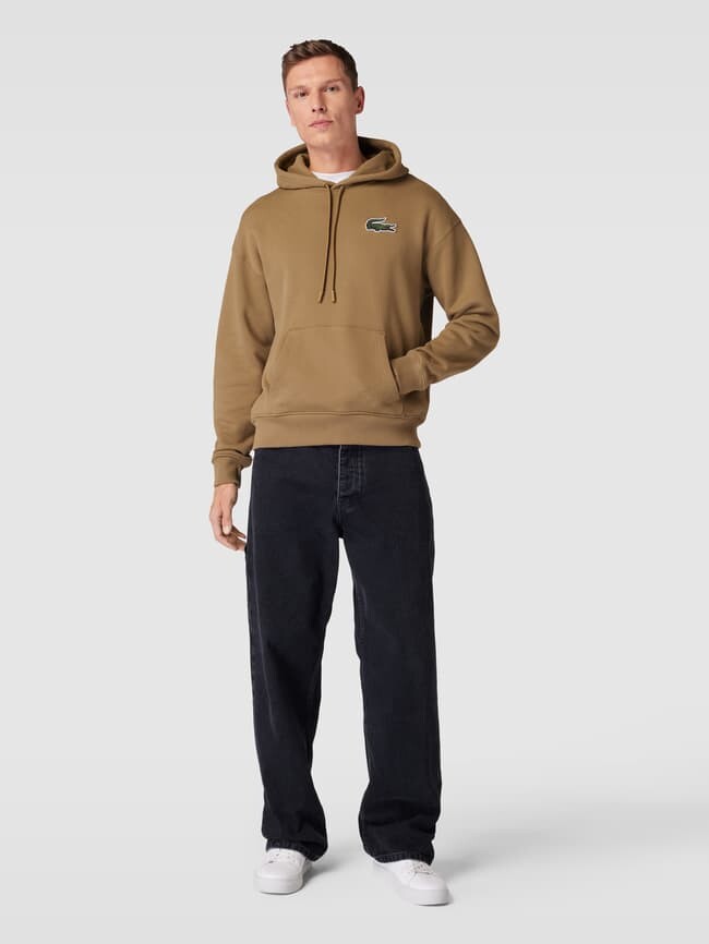 

Толстовка с вышивкой этикеток Lacoste, коричневый