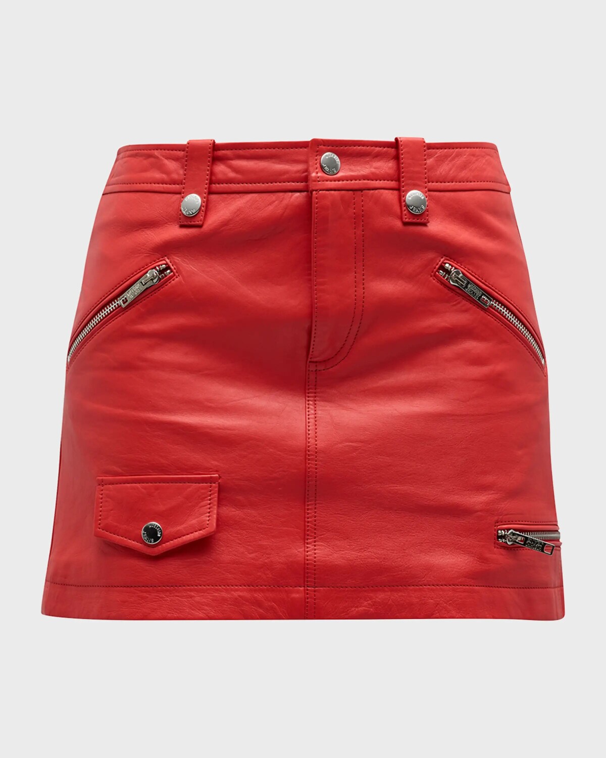 

Мини-юбка из искусственной кожи с карманом на молнии Moschino Jeans, розовый