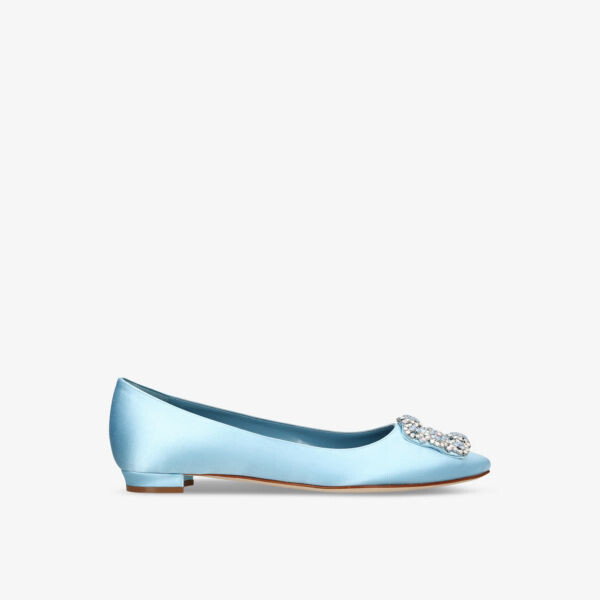 

Атласные балетки hangisi, украшенные кристаллами Manolo Blahnik, синий