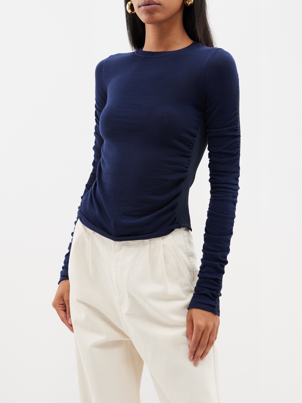

Трикотажный топ sargas с ребристыми вставками Jacquemus, синий
