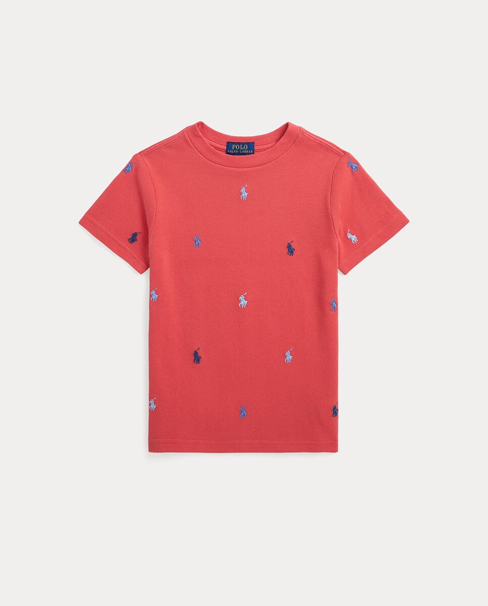 

Красная футболка для мальчика с мультивышивкой Polo Ralph Lauren, красный
