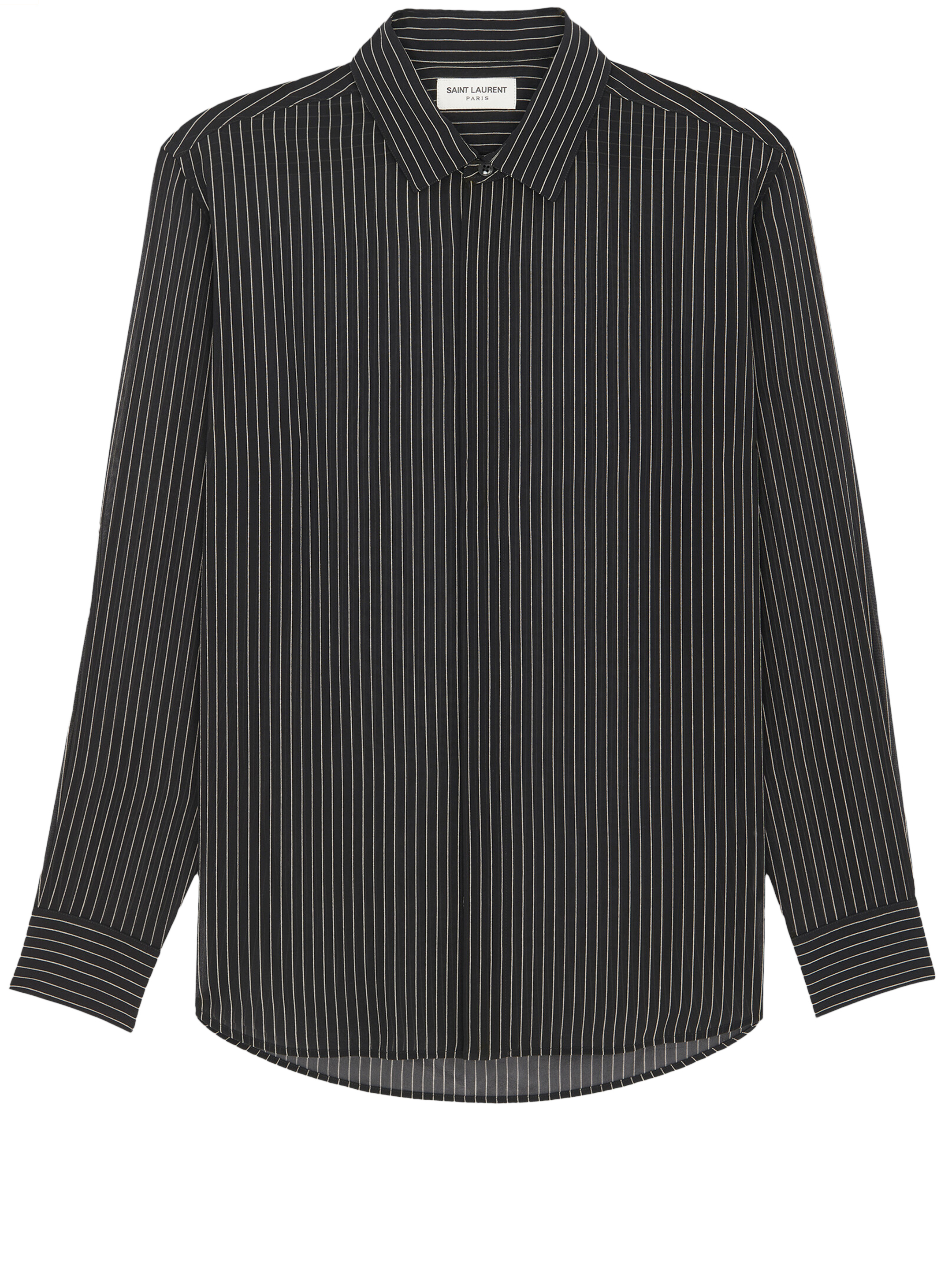 Рубашка Saint Laurent Silk georgette, черный