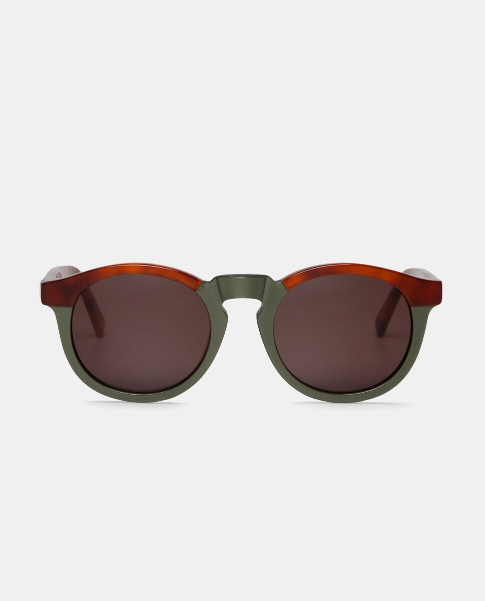 

Круглые двухцветные солнцезащитные очки из ацетата Mr. Boho, мультиколор