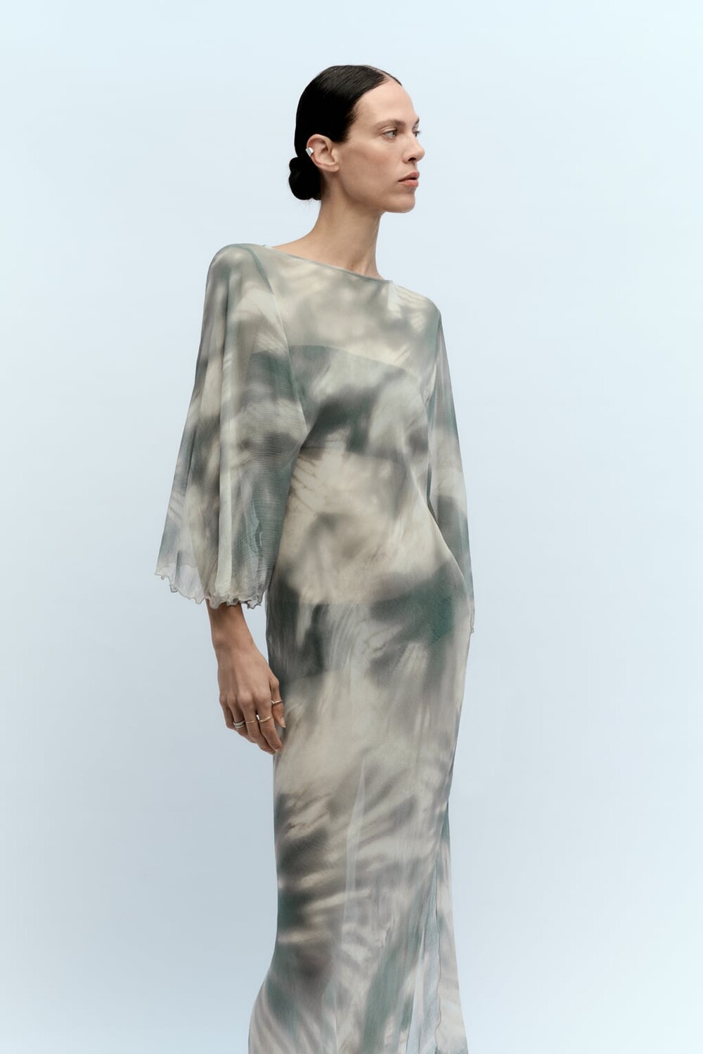 

Платье с прибором tie dye ZARA, зеленый