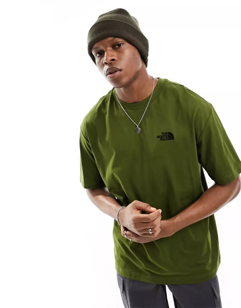 

Оливковая футболка оверсайз с логотипом The North Face Simple Dome