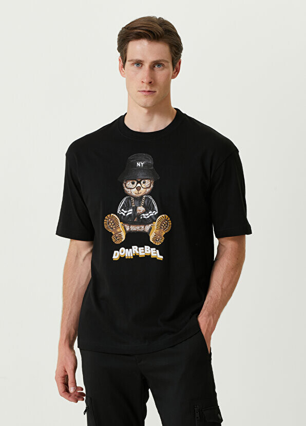 

Черная футболка с принтом ny bear Domrebel, Черный