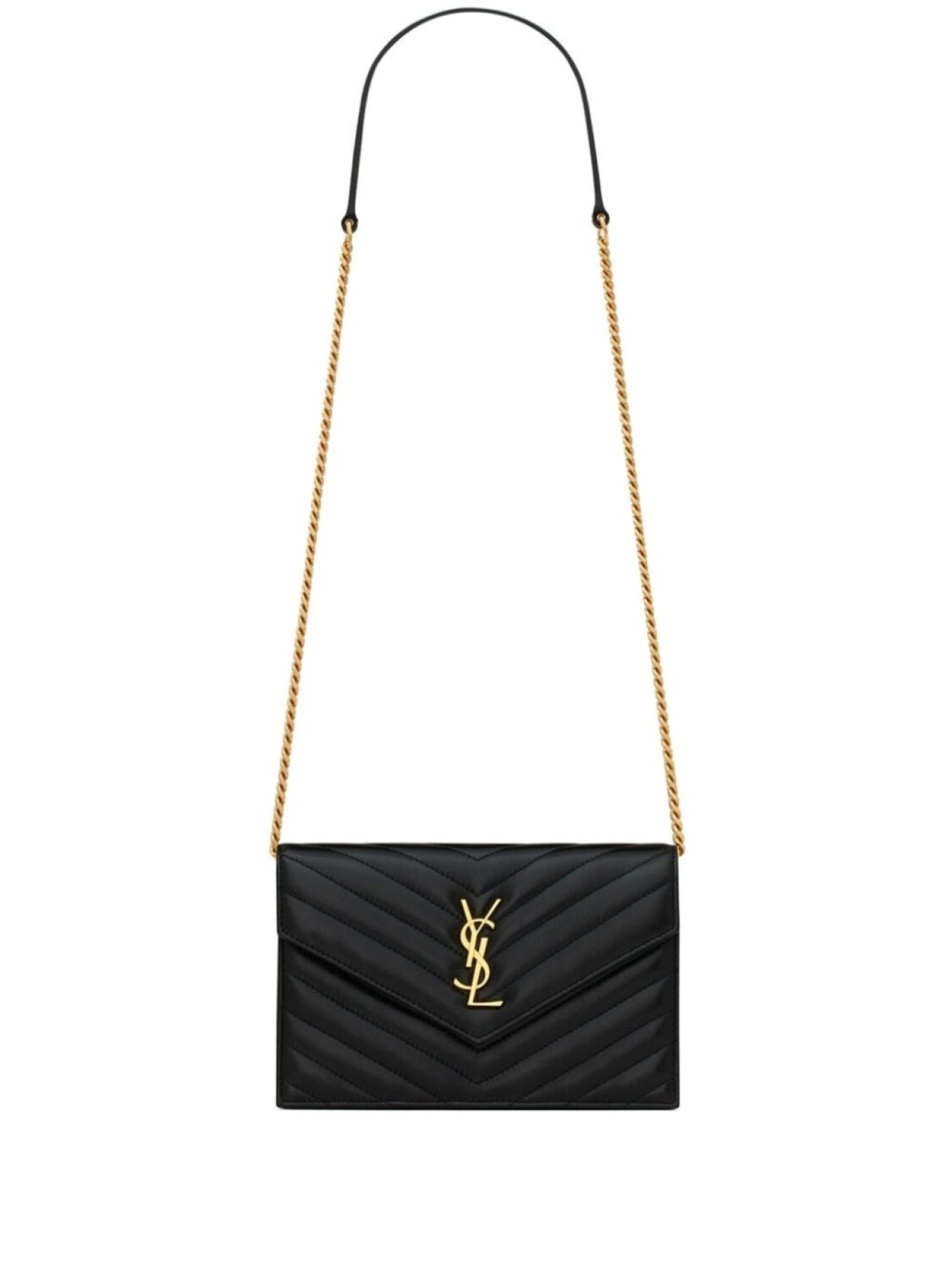 

Saint Laurent кошелек-конверт на цепочке, черный